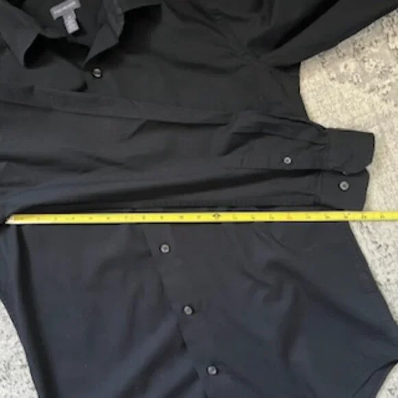 🧡3/15 Van Heusen Black Cotton Blend Button Down Shirt Men's S/P 14-141/2 - Picture 8 of 10